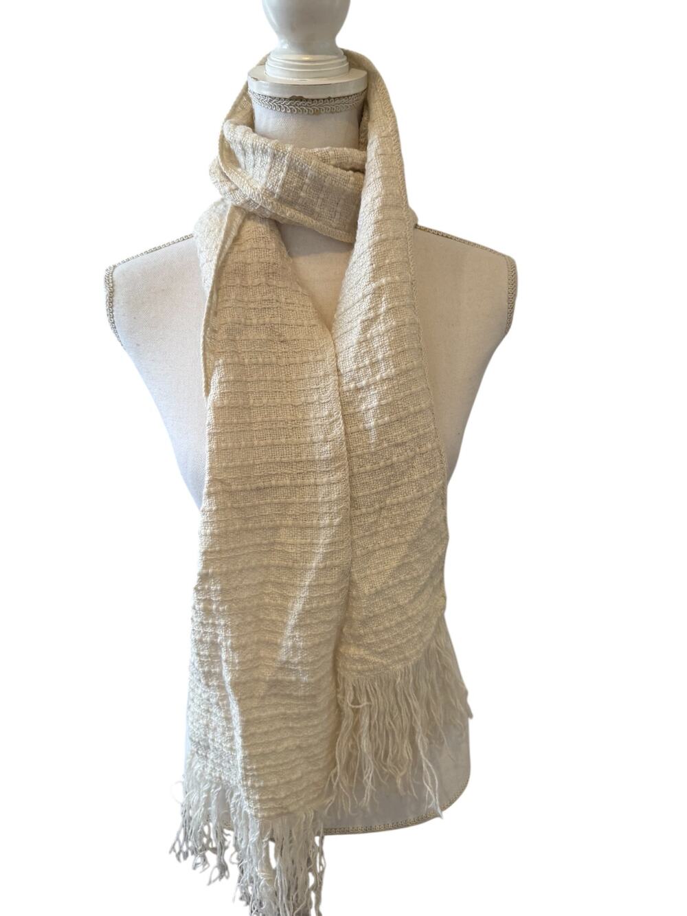 Capchatex Textured Alpaca Scarf Winter White